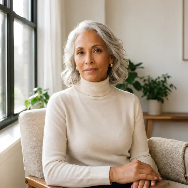 Woman relaxing comfortably at home